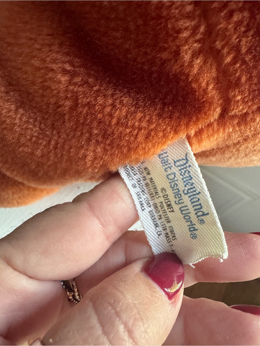 Vintage Disney Humphrey the Bear Plush Orange Bear Soft Stuffed Toy like new - Picture 5 of 7